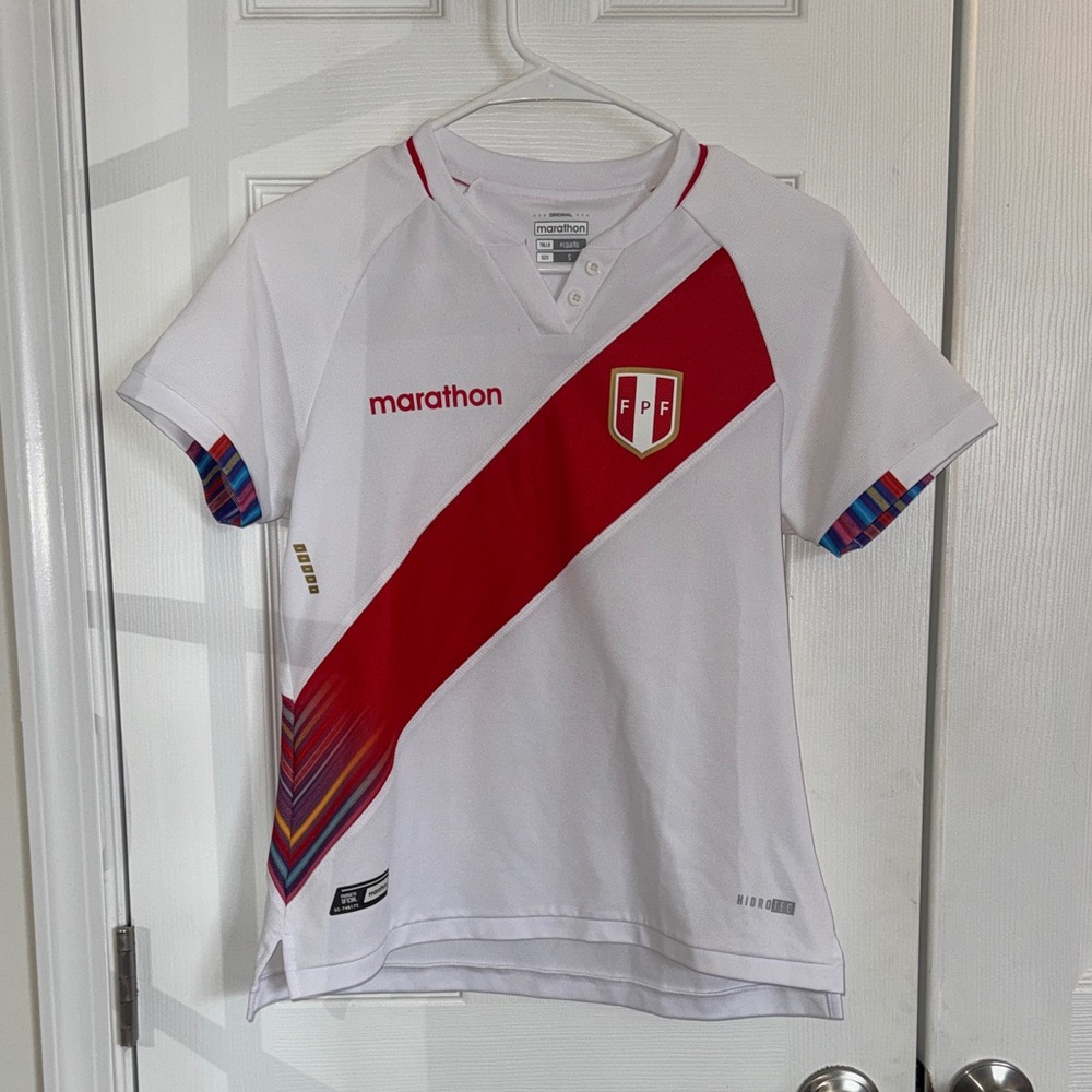 Official Marathon 2021 PERU National Team White Home Soccer Football Jersey
